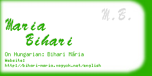 maria bihari business card